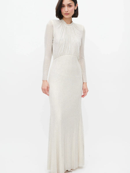 Firona™ | Crystal Mesh Maxi Dress - Opulent Empire