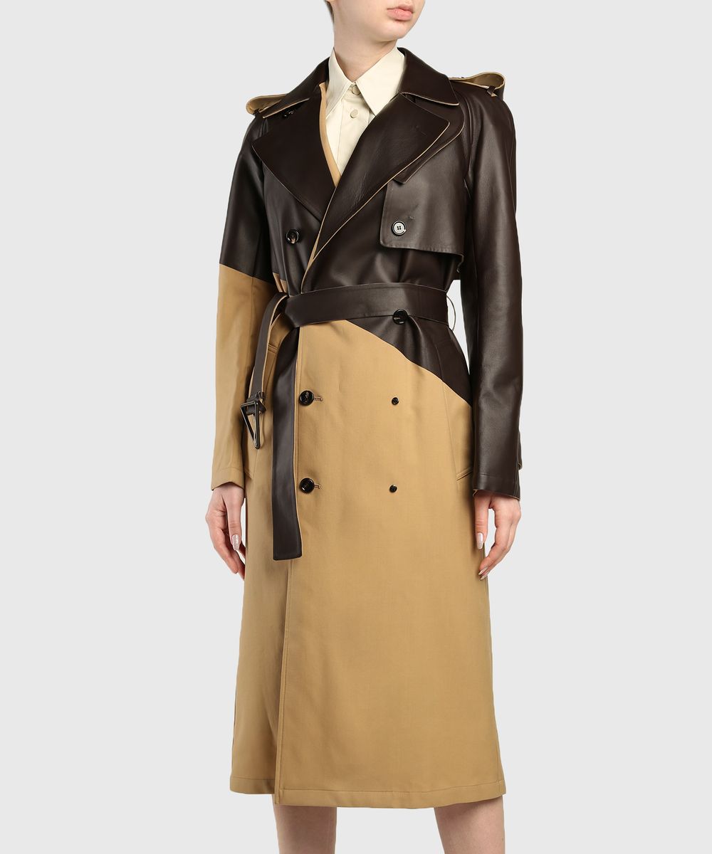 Kymara™ | Suit Collar Leather Trench Coat