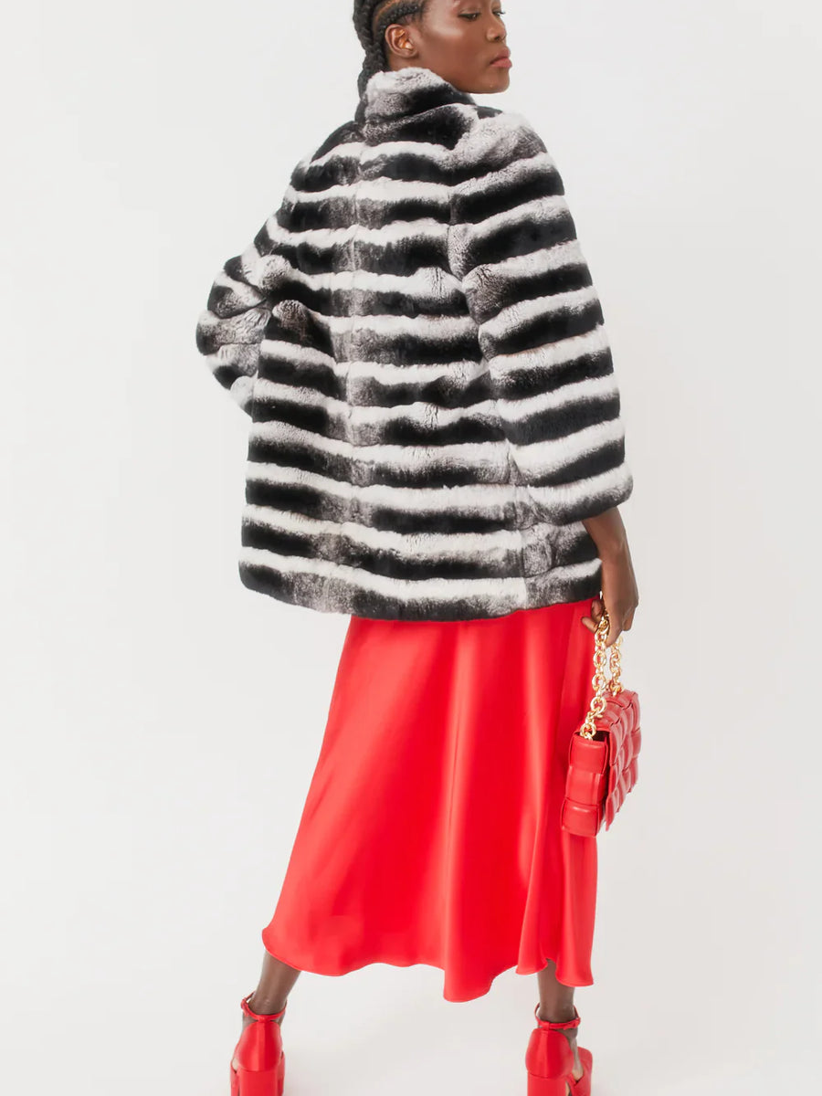 Grey Special Edition Chinchilla Effect Coney Fur Jacket