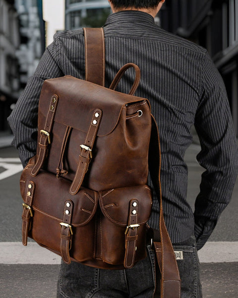 Caleb™ | Premium Leather Backpack