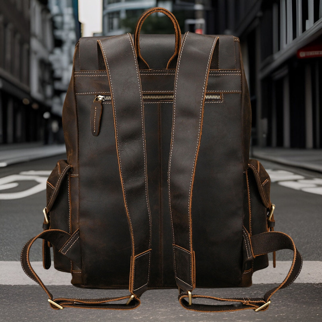 Caleb™ — Premium Leather Backpack Men's Statement Handbag, alternate view 5