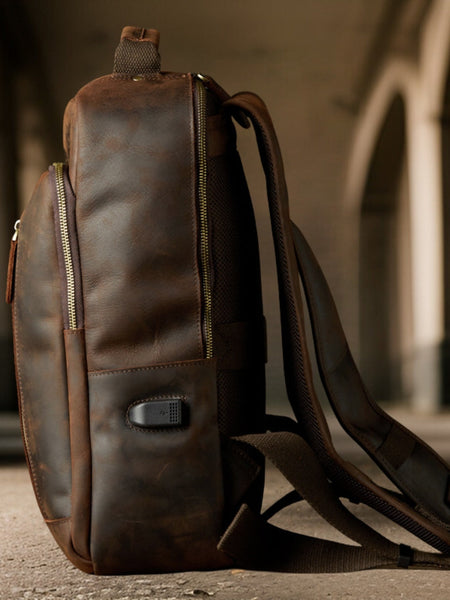 Cameron™ | Handcrafted Retro Leather Backpack