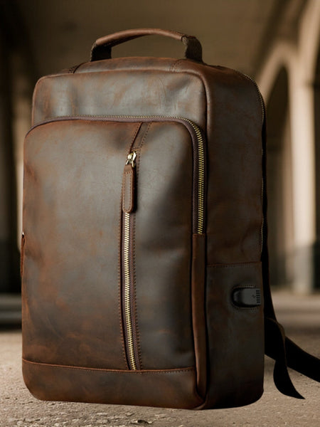 Cameron™ | Handcrafted Retro Leather Backpack