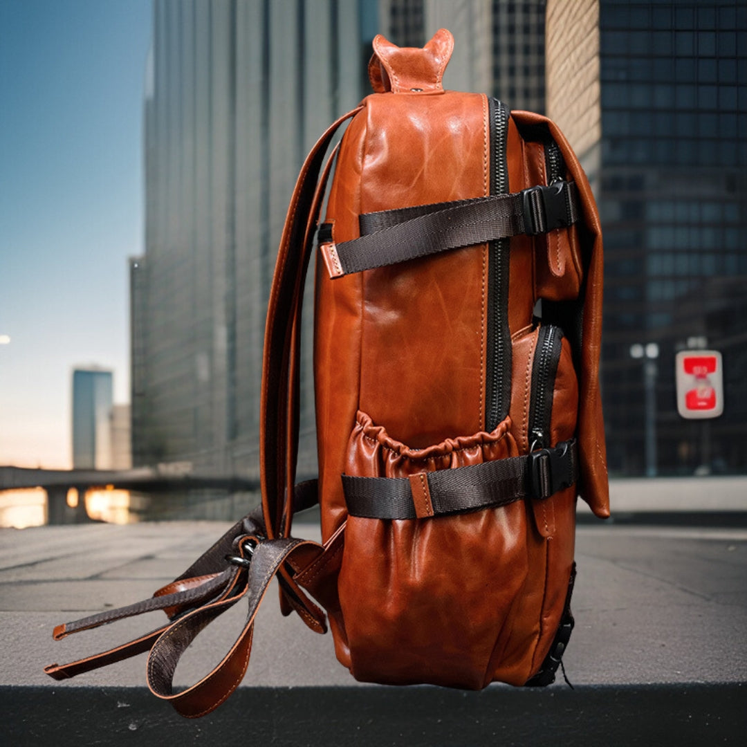 Hayden™ — Leather Shoulder Backpack Men's Statement Handbag, alternate view 4