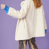 Cream Faux Fur Midi Coat-2
