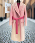 Sophia™ | Fashion Gradient Color Belt Wool Overcoat