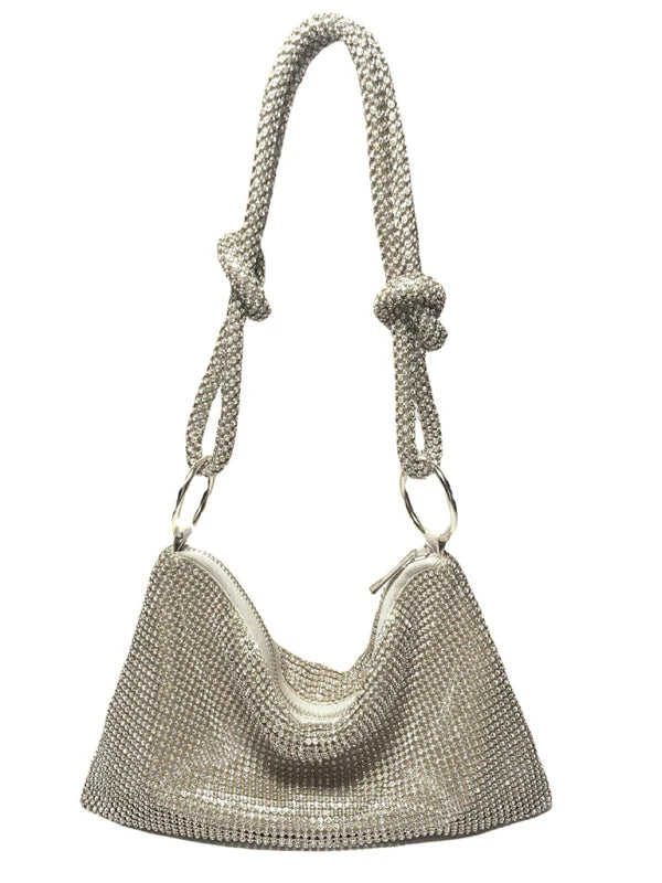 Luminara Knotted Rhinestone Armpit Bag