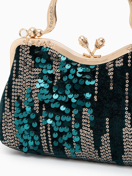 Alyannah Sequin Flannel Handbag - Opulent Empire