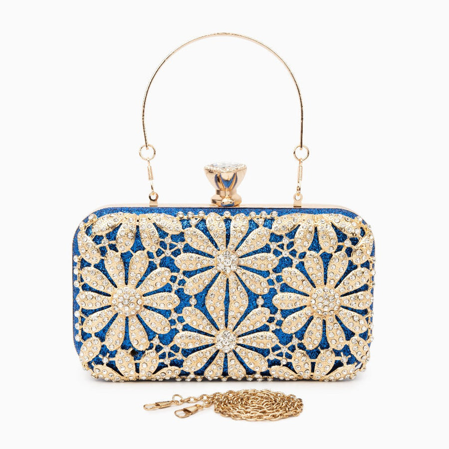 Flower Rhinestones Clutch Bag - Opulent Empire