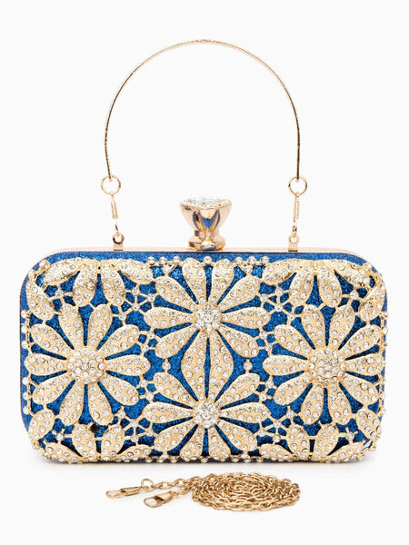 Flower Rhinestones Clutch Bag - Opulent Empire