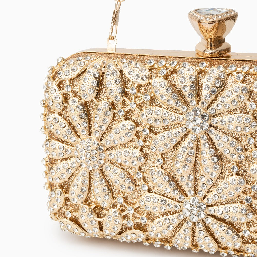 Damaris — Flower Rhinestones Clutch Bag, alternate view 2