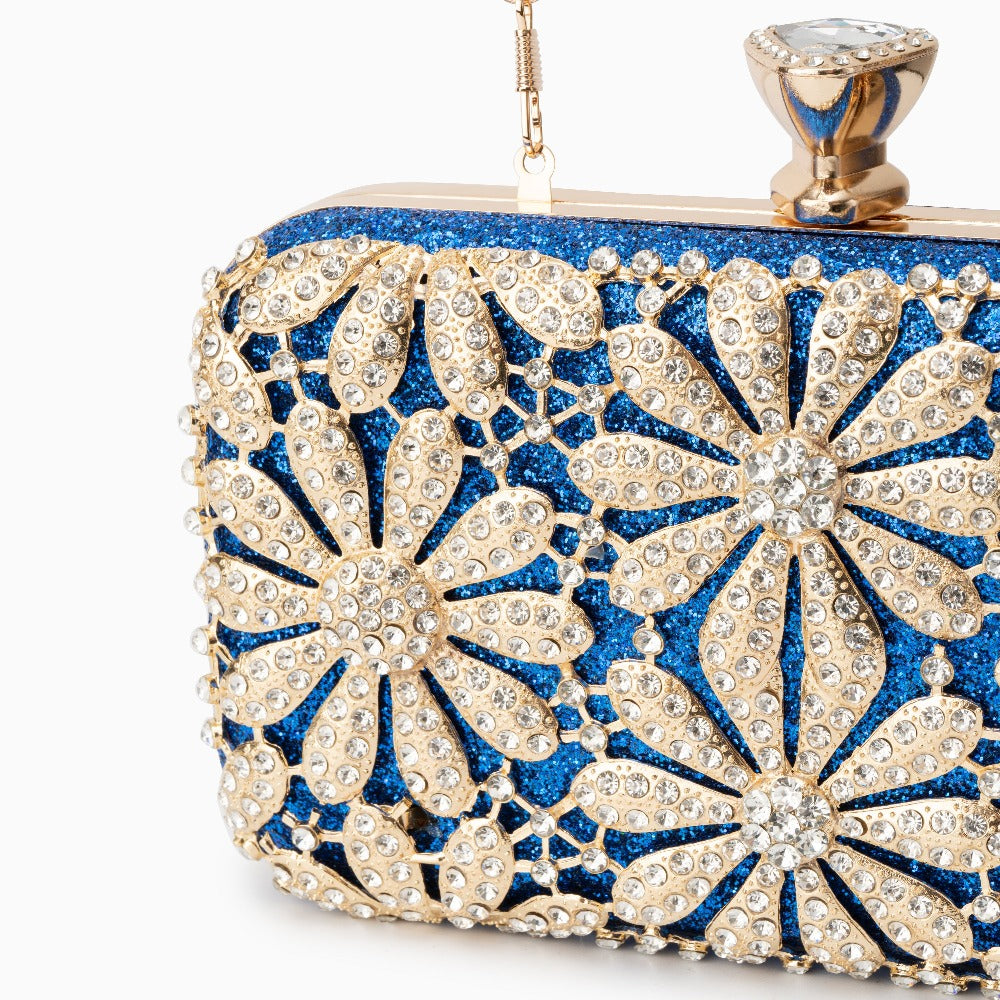 Damaris — Flower Rhinestones Clutch Bag, alternate view 6