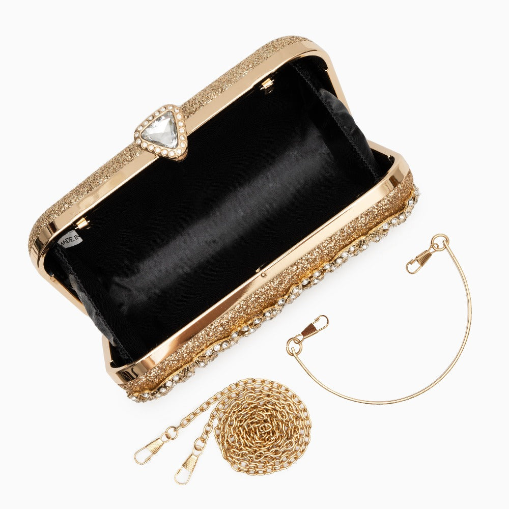 Damaris — Flower Rhinestones Clutch Bag, alternate view 4