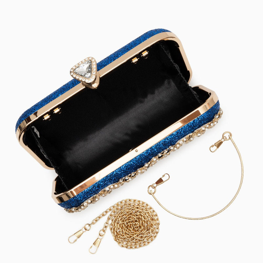 Flower Rhinestones Clutch Bag - Opulent Empire