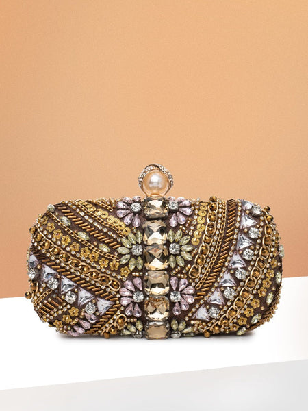 Cynthia Beaded Embroidery Clutch Bag - Opulent Empire