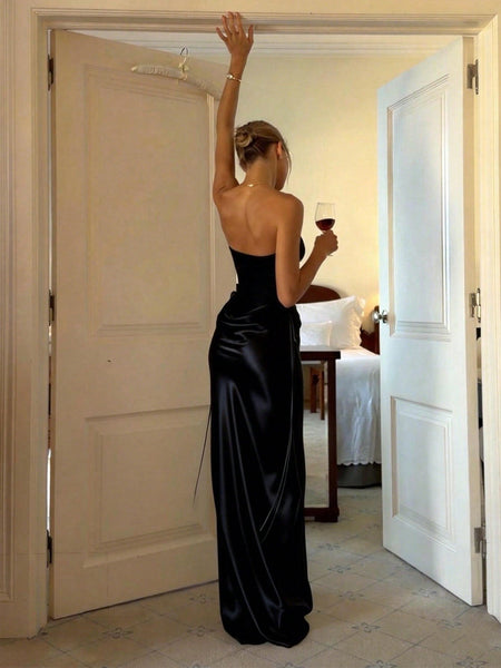 Strapless Ruched Bodycon Dress Set | Alessia Moreau