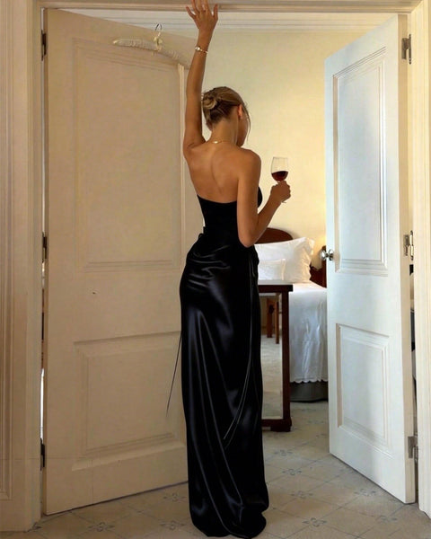 Trägerloses gerafftes Bodycon-Kleidset