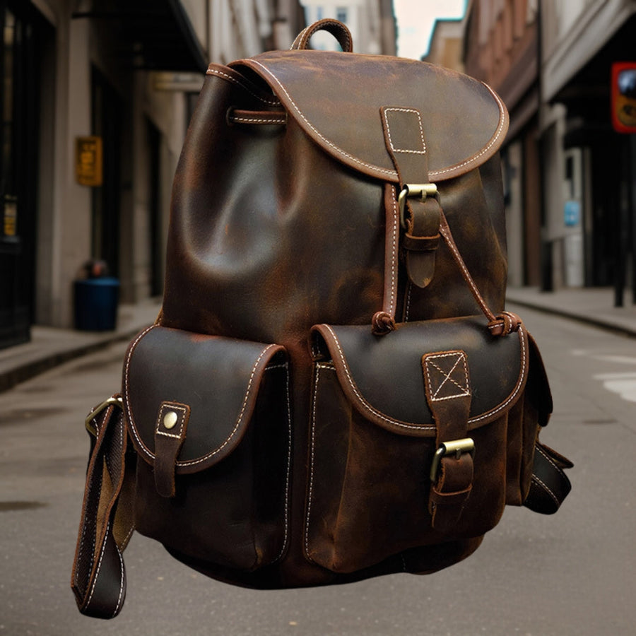 Daniel™ — Classic Premium Leather Backpack Men's Statement Handbag, alternate view 2