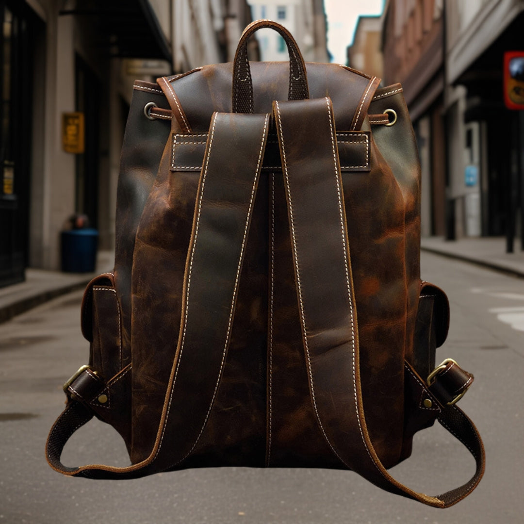 Daniel™ — Classic Premium Leather Backpack Men's Statement Handbag, alternate view 3