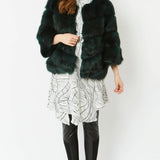 Dark Green Faux Fur Ella Coat-1