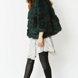 Dark Green Faux Fur Ella Coat-2