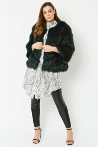 Amabel Beaumont — Dark Green Faux Fur Ella Coat