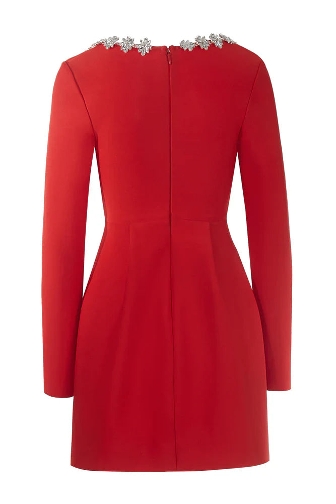 Kalystra™ | Square Neck Crystal Rhinestone Dress - Opulent Empire