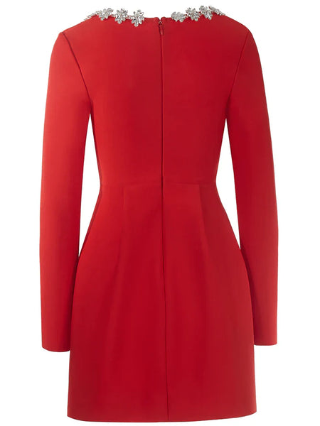 Kalystra™ | Square Neck Crystal Rhinestone Dress - Opulent Empire