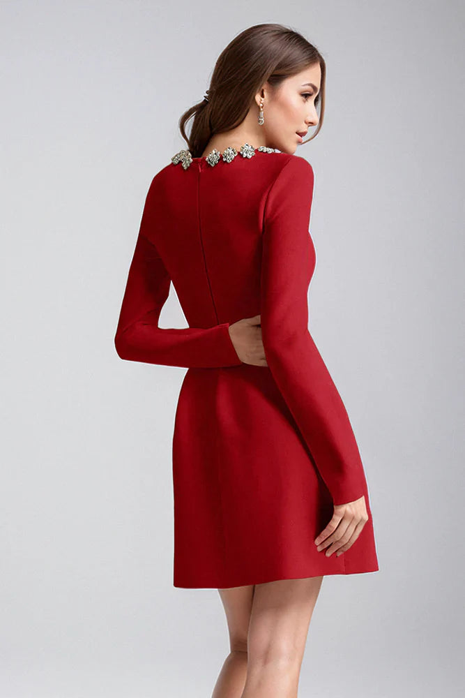 Kalystra™ — Square Neck Crystal Rhinestone Dress, alternate view 5