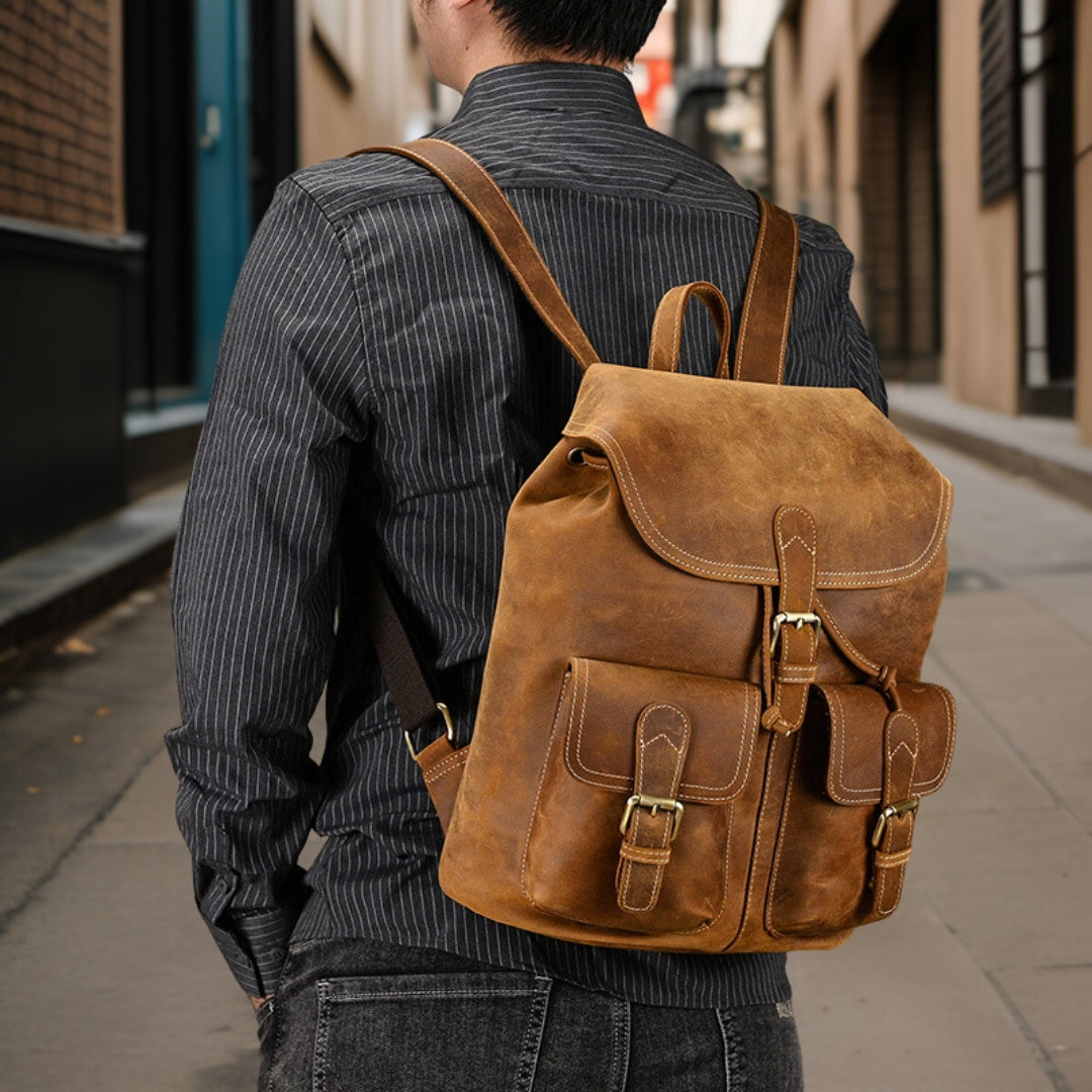 Elijah™ — Stylish Leather Backpack Men's Statement Handbag, alternate view 6