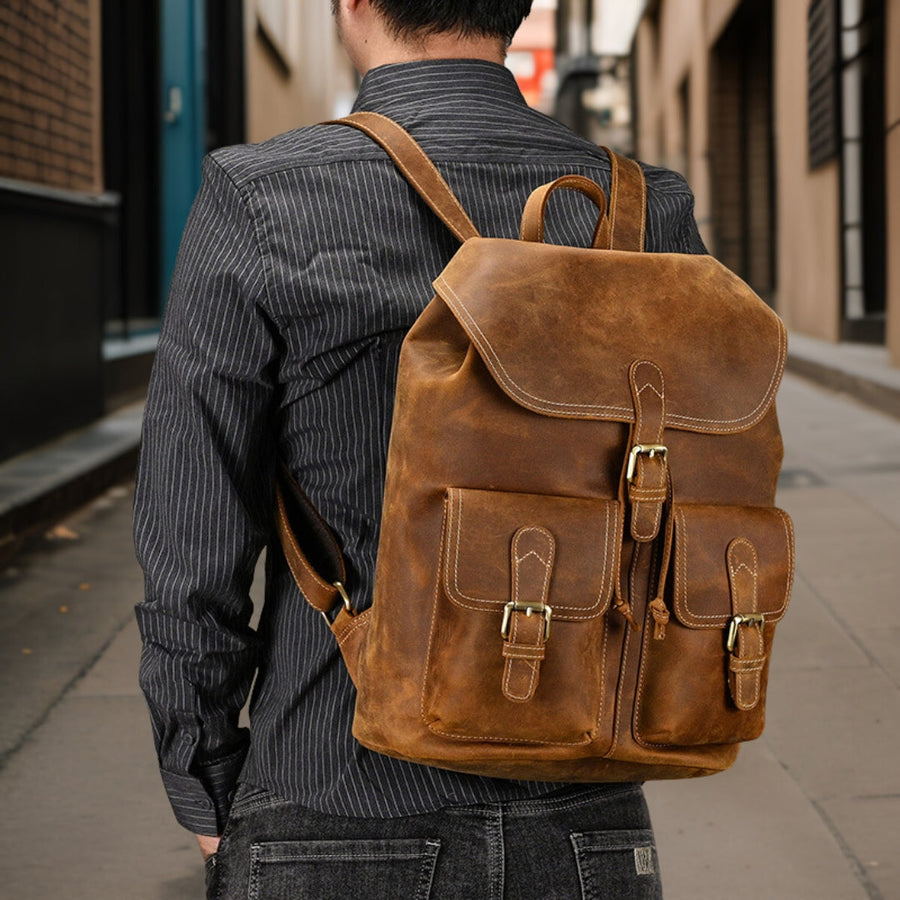 Elijah™ — Stylish Leather Backpack Men's Statement Handbag