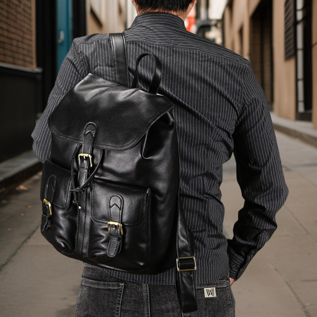 Elijah™ — Stylish Leather Backpack Men's Statement Handbag, alternate view 8