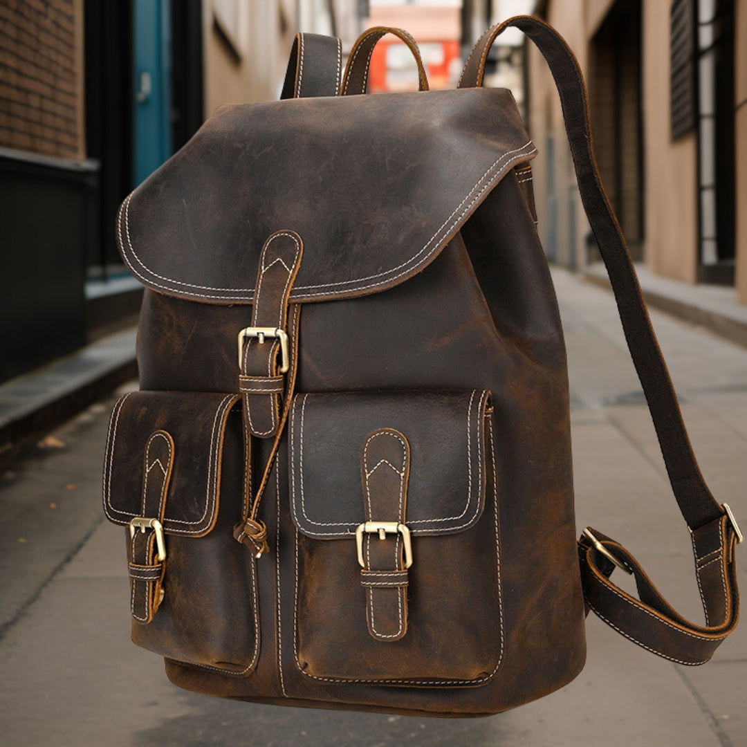 Elijah™ — Stylish Leather Backpack Men's Statement Handbag, alternate view 4
