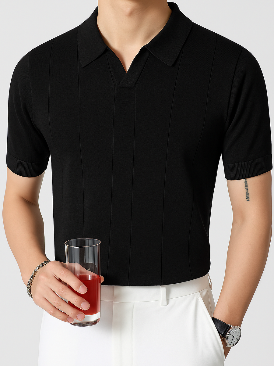 Men's Plus Size Collared Neck Short Sleeve Polo - Opulent Empire