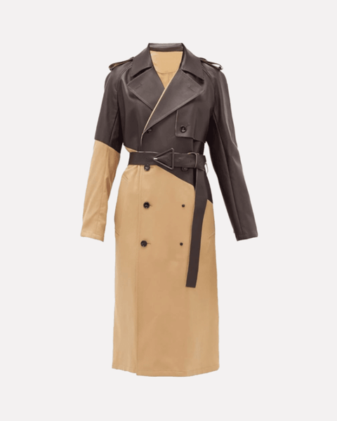 Kymara™ | Suit Collar Leather Trench Coat