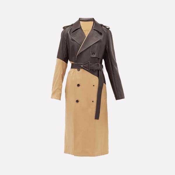 Kymara™ | Suit Collar Leather Trench Coat