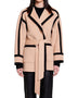 Lucinda™ | Contrast-Trim Wool Belted Coat