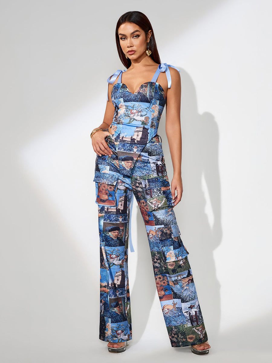 Cargo Pants and Artwork Tapestry Set