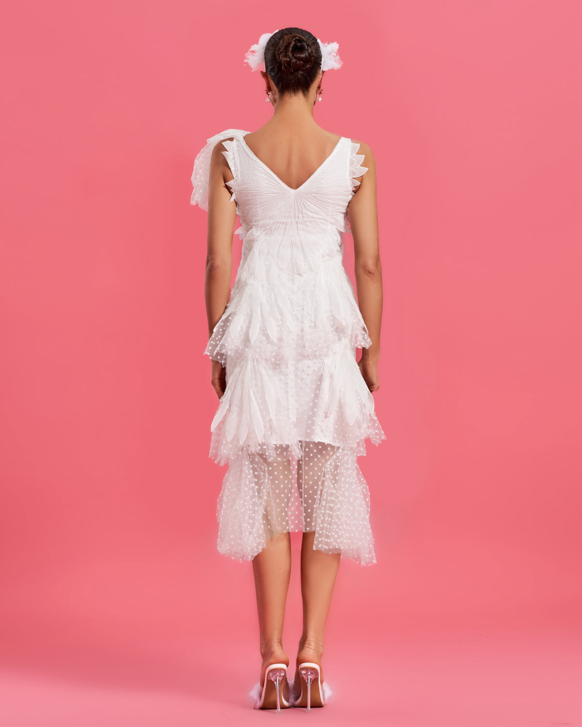 Reese Duvall — Romantic Asymmetric Midi Dress with Rhythmic Movement, alternate view 5