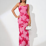 3D Floral Embroidered Knot-strap Maxi Dress - Opulent Empire