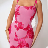 3D Floral Embroidered Knot-strap Maxi Dress - Opulent Empire
