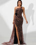 Elegant Leopard Print Slit Mermaid Dress