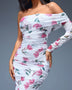 Floral Midi Camisole Dress with Ruffles and One Shoulder