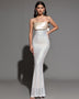 Long Sequin Dress with Backless Design and Bow Knot for an Elegant Look