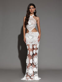 Quintessa Bellamy — Elegant Maxi Dress with Halter Neckline and Cut-Out Details