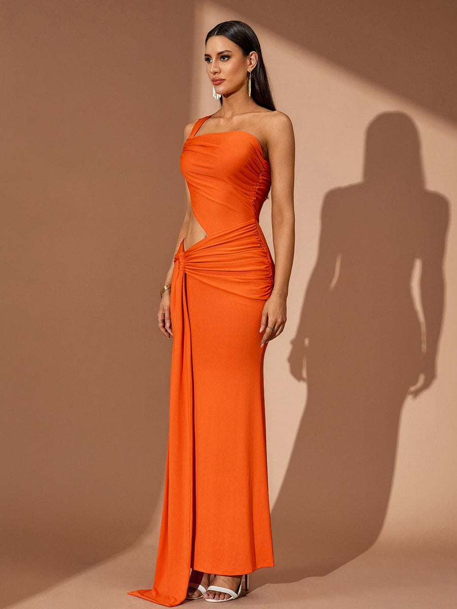 Asymmetric Draped Maxi Vacation Dress