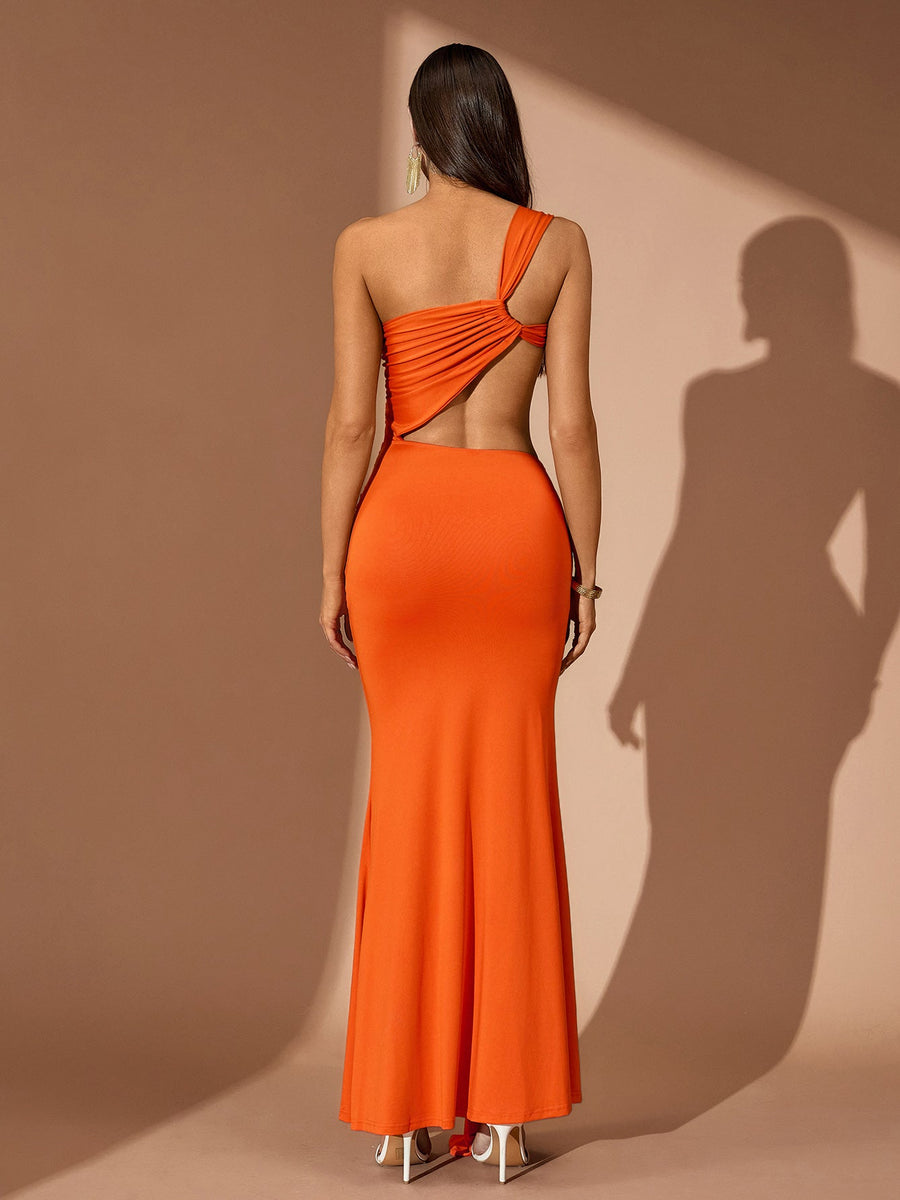 Asymmetric Draped Maxi Vacation Dress