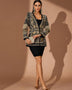 Pearl Embroidery Blazer Deep V Dress