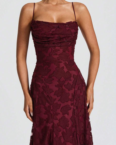 Strappy Floral Tie Chiffon Maxi Dress