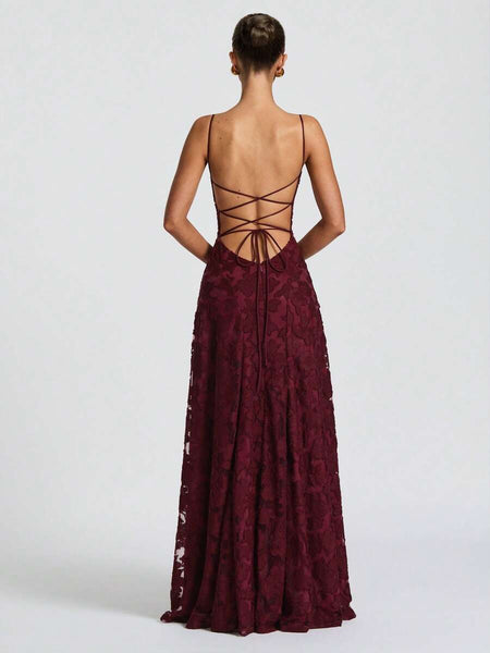 Strappy Floral Tie Chiffon Maxi Dress